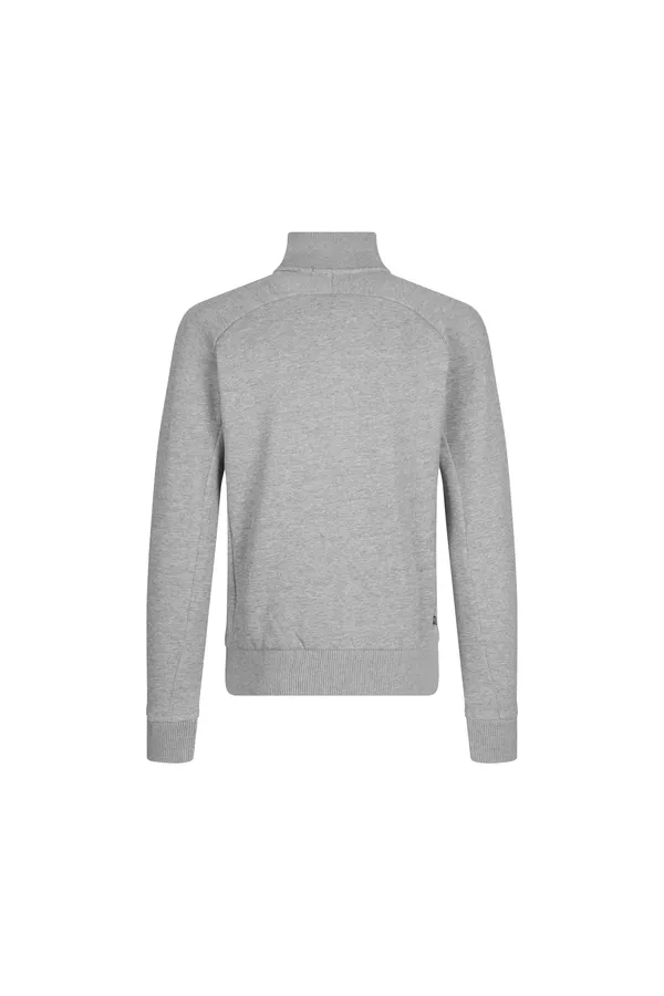 Sweat-Cardigan | Reißverschluss Grau meliert