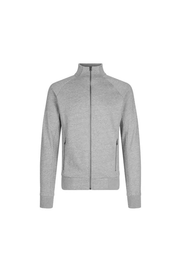 Sweat-Cardigan | Reißverschluss Grau meliert