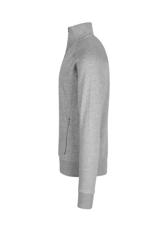 Sweat-Cardigan | Reißverschluss Grau meliert