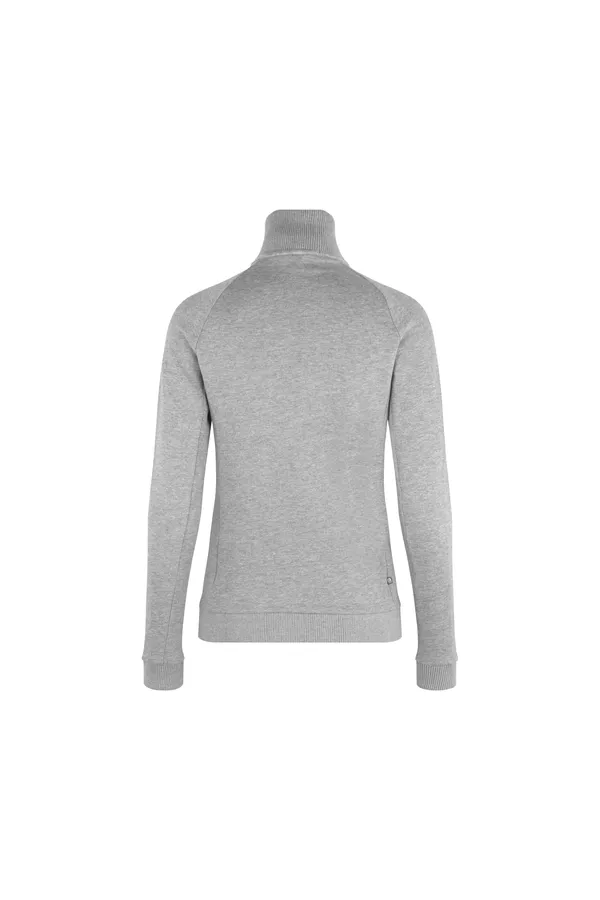 Sweat-Cardigan | Reißverschluss | Damen Grau meliert