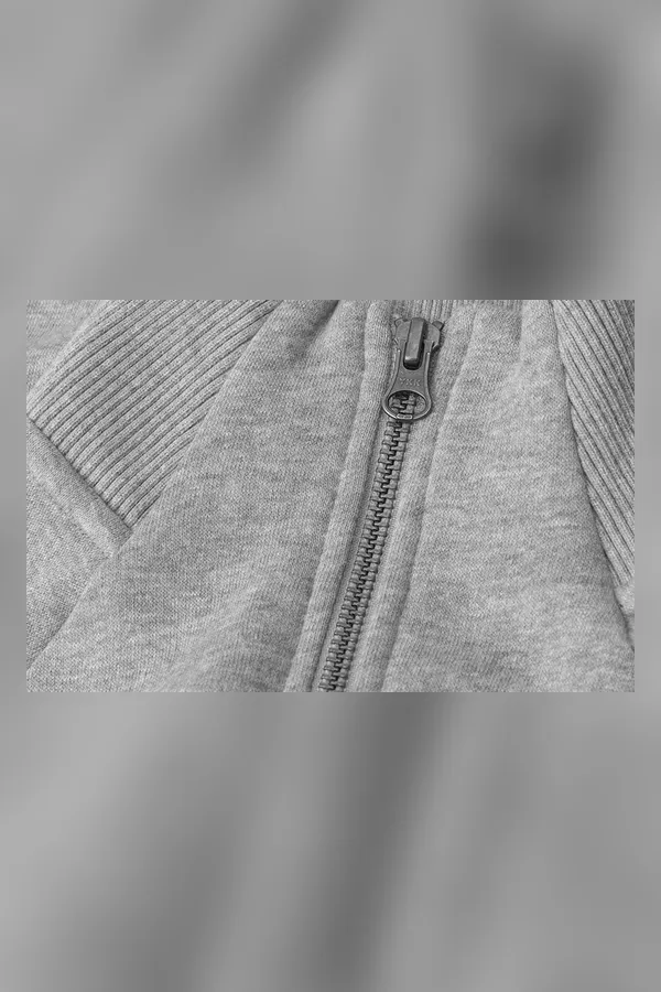 Sweat-Cardigan | Reißverschluss | Damen Grau meliert