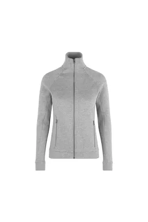 Sweat-Cardigan | Reißverschluss | Damen Grau meliert