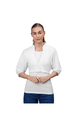 Fleece Bolerojacke Weiss