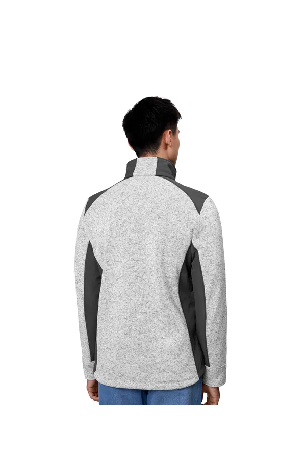 Cardigan | Strick-Fleece Grau meliert