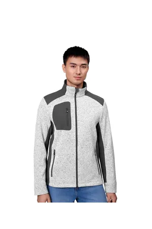 Cardigan | Strick-Fleece Grau meliert