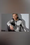 Cardigan | Strick-Fleece Grau meliert