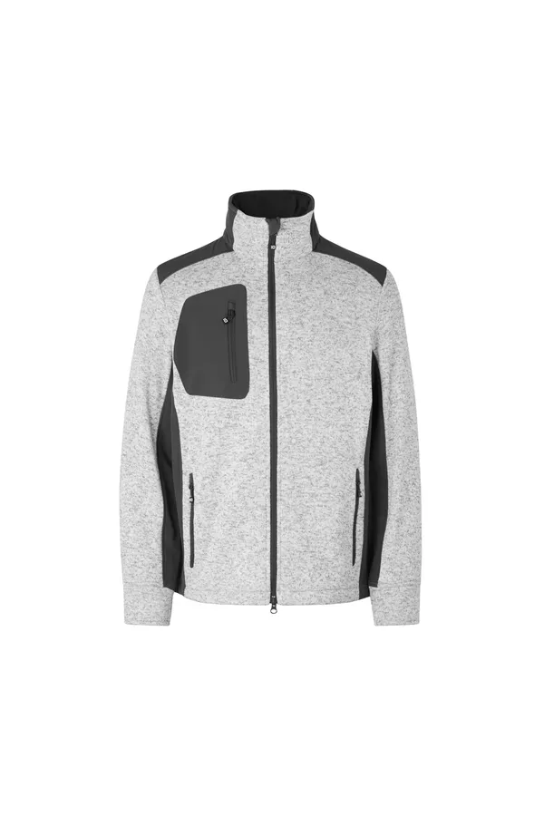Cardigan | Strick-Fleece Grau meliert
