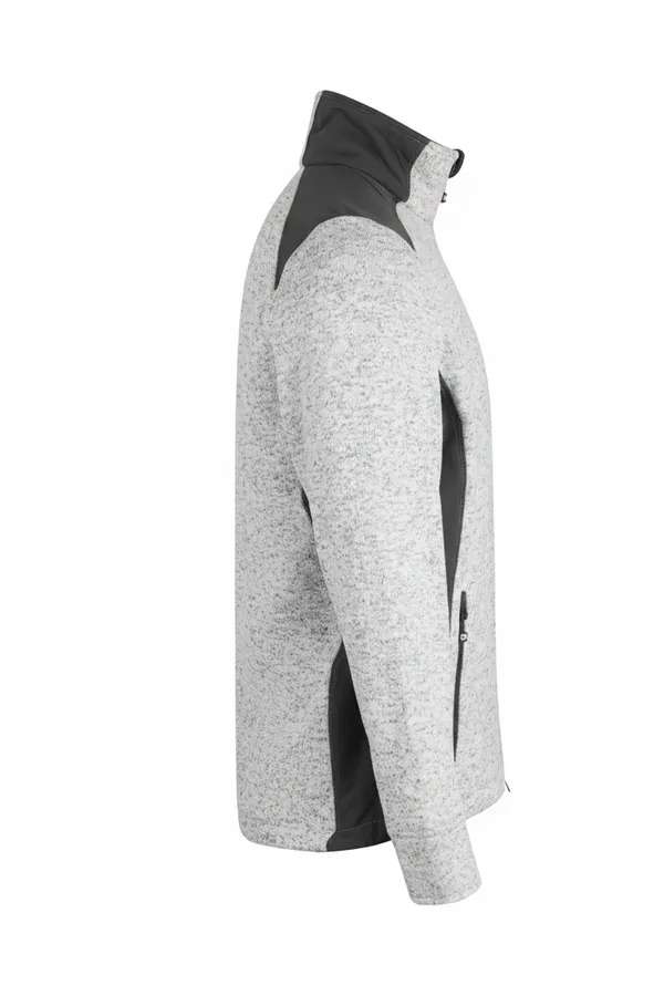 Cardigan | Strick-Fleece Grau meliert