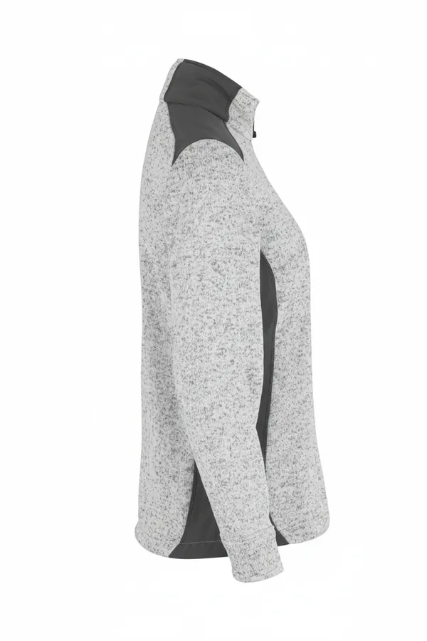 Cardigan | Strick-Fleece | Damen Grau meliert