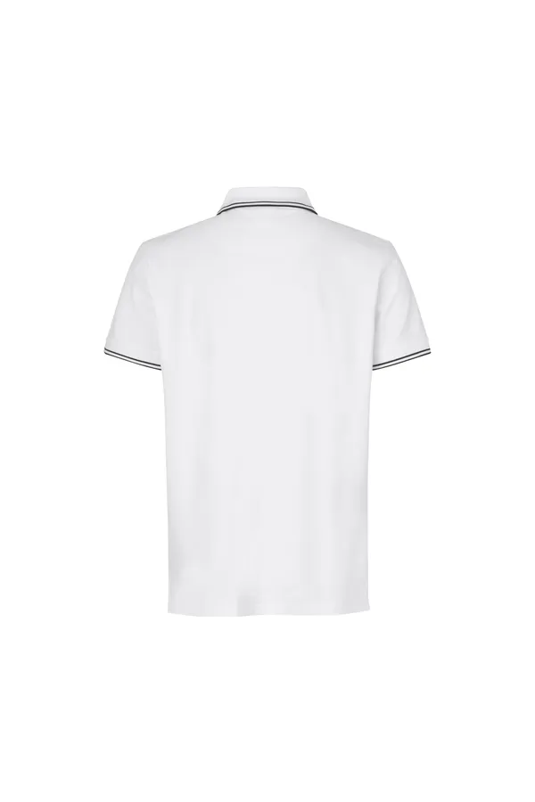 Poloshirt | Kontrast | Stretch Weiss
