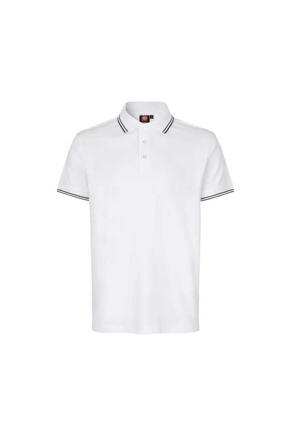 Poloshirt | Kontrast | Stretch Weiss