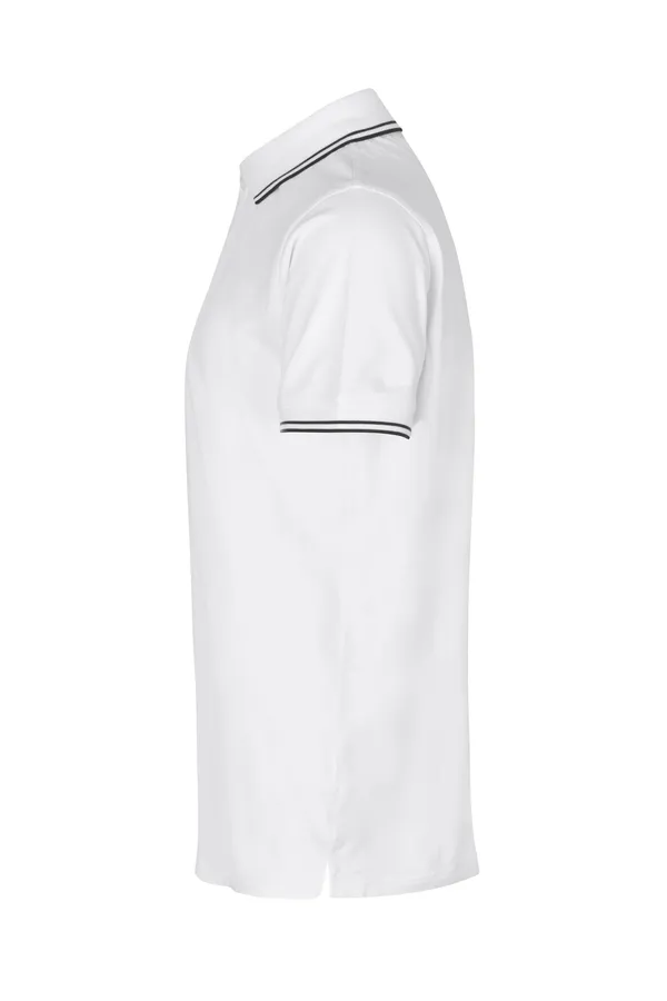 Poloshirt | Kontrast | Stretch Weiss