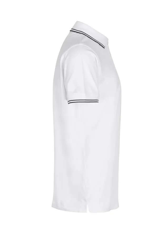Poloshirt | Kontrast | Stretch Weiss
