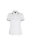 Kontrast Poloshirt | Stretch | Damen Weiss
