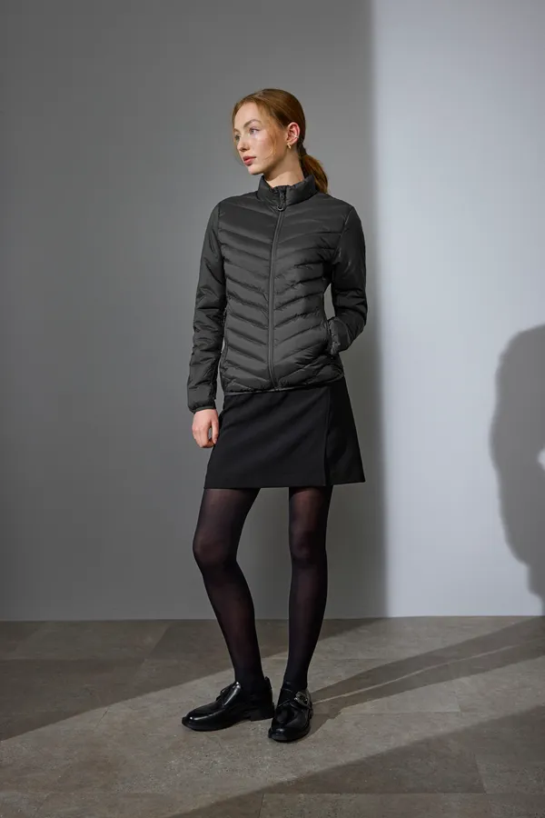 Gefütterte Jacke | Stretch | Damen Silver grey