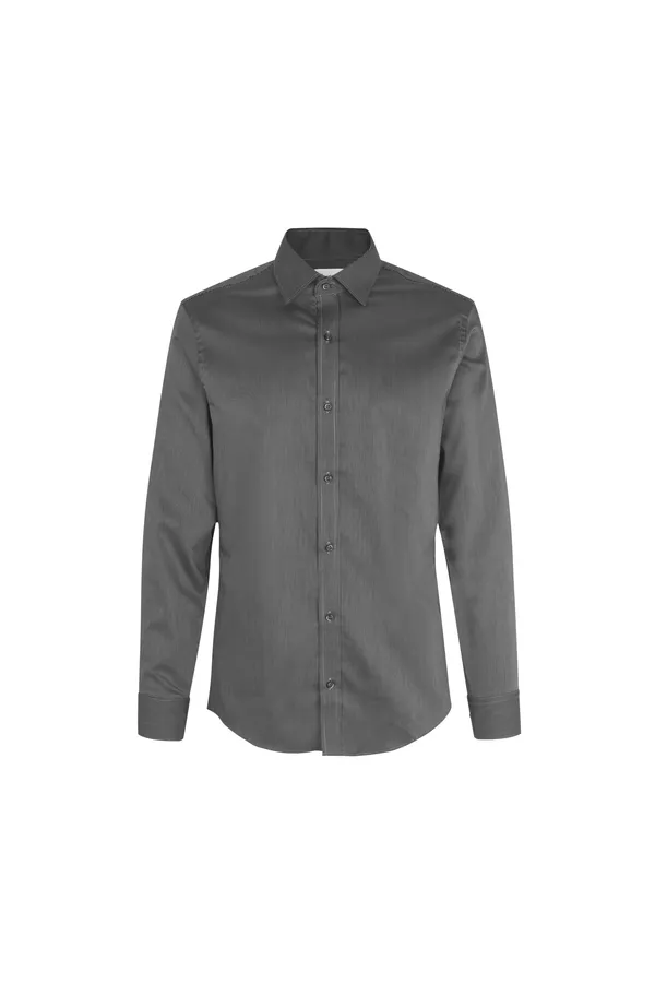 SEVEN SEAS Fine Twill California | slim Dunkelgrau