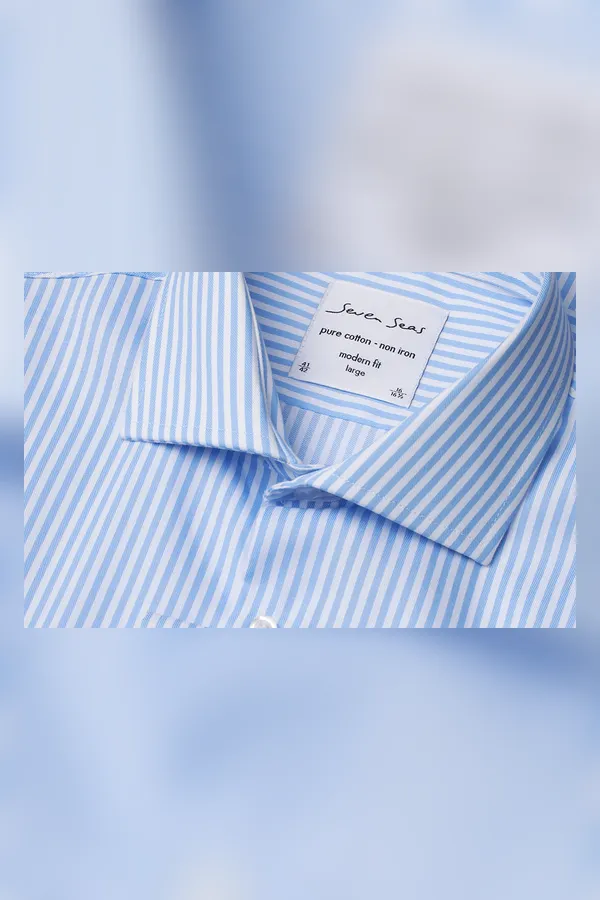 SEVEN SEAS Fine Twill Cadet | modern Hellblau