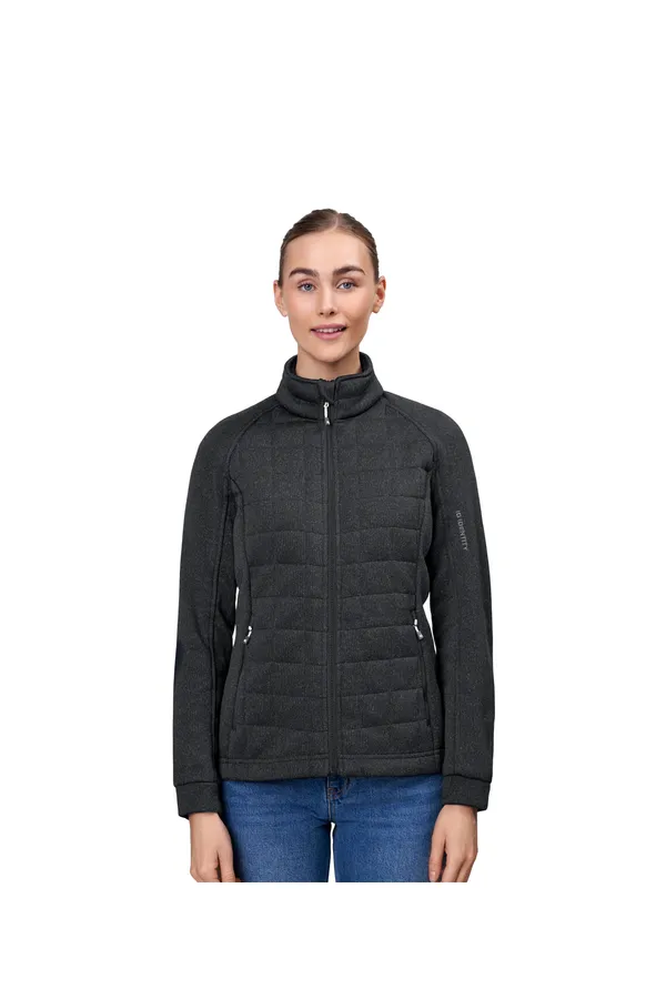 Fleecejacke | Gesteppt | Damen Graphit meliert