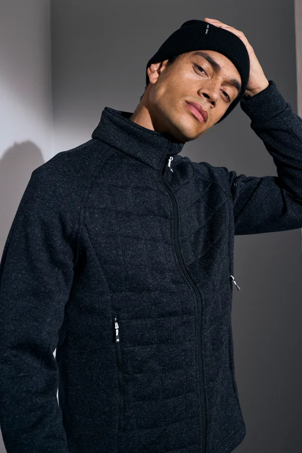 Fleecejacke | Gesteppt Graphit meliert