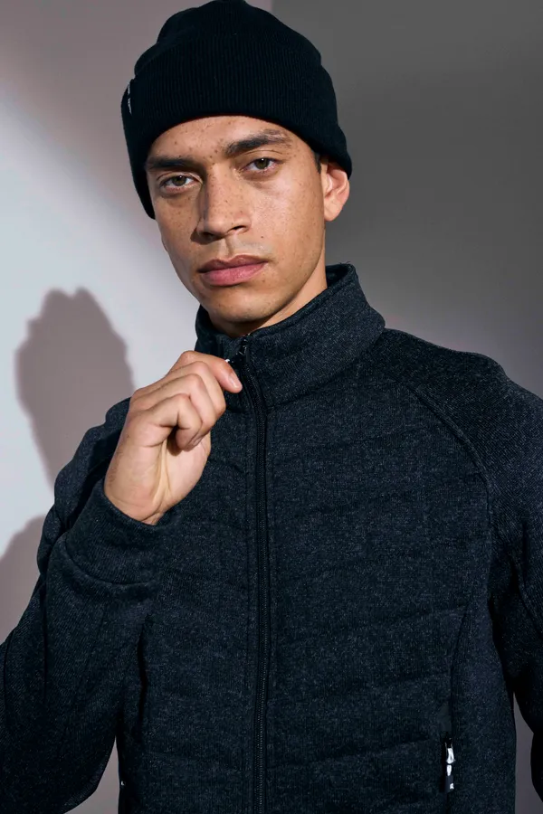 Fleecejacke | Gesteppt Graphit meliert