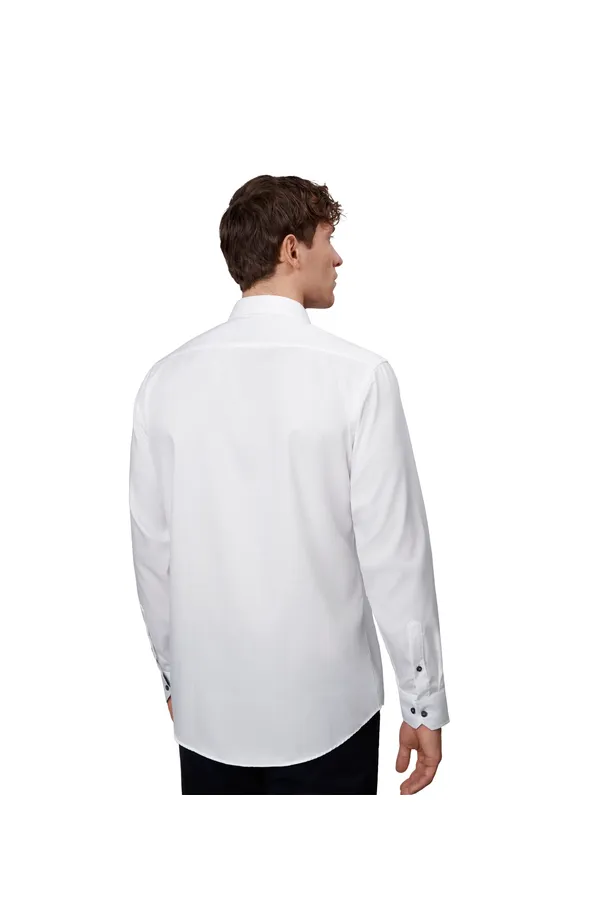 SEVEN SEAS Fine Twill Contrast | modern Weiss