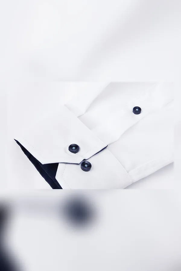 SEVEN SEAS Fine Twill Contrast | modern Weiss