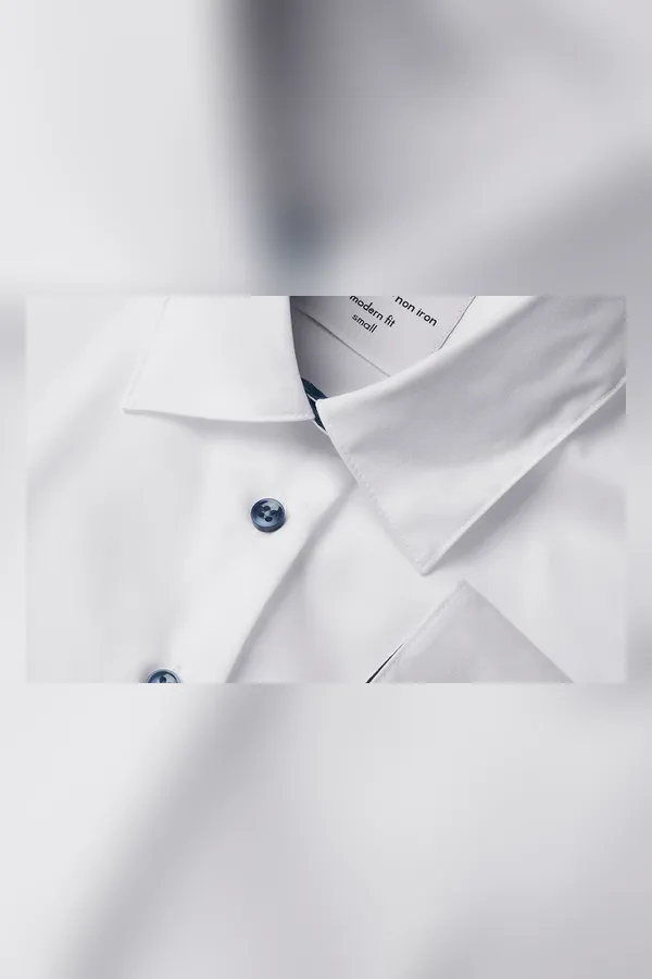 SEVEN SEAS Fine Twill Contrast | modern | Damen Weiss