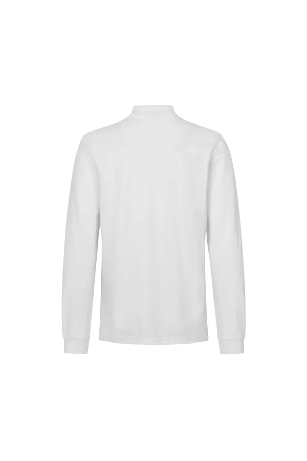 Langarm Poloshirt | Stretch Weiss