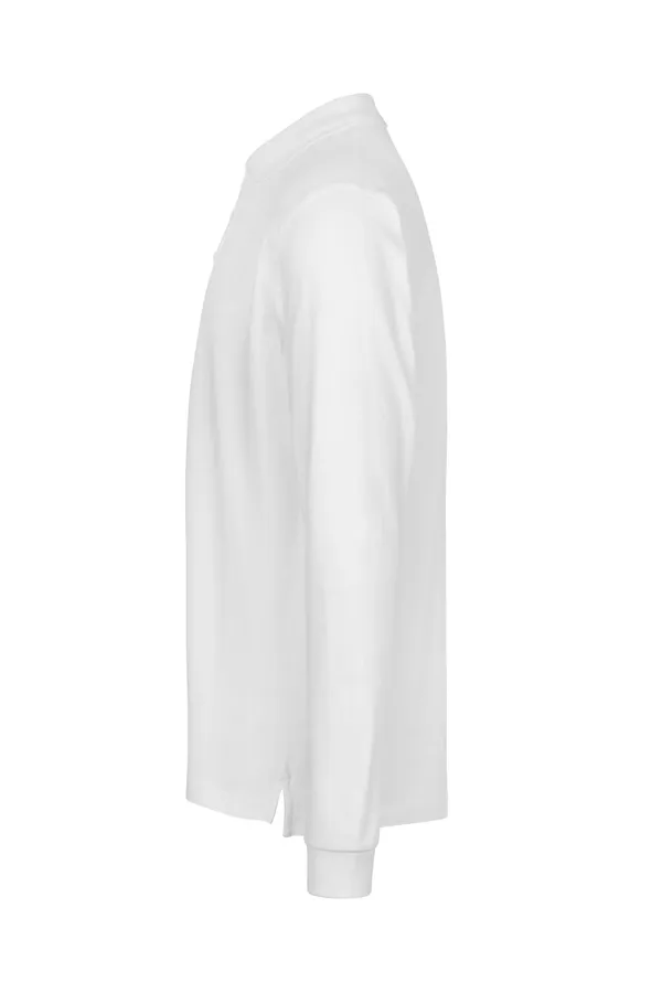 Langarm Poloshirt | Stretch Weiss