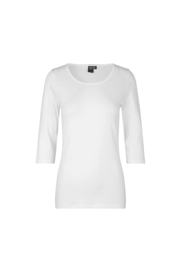 Stretch T-Shirt | ¾ Ärmel | Damen Weiss