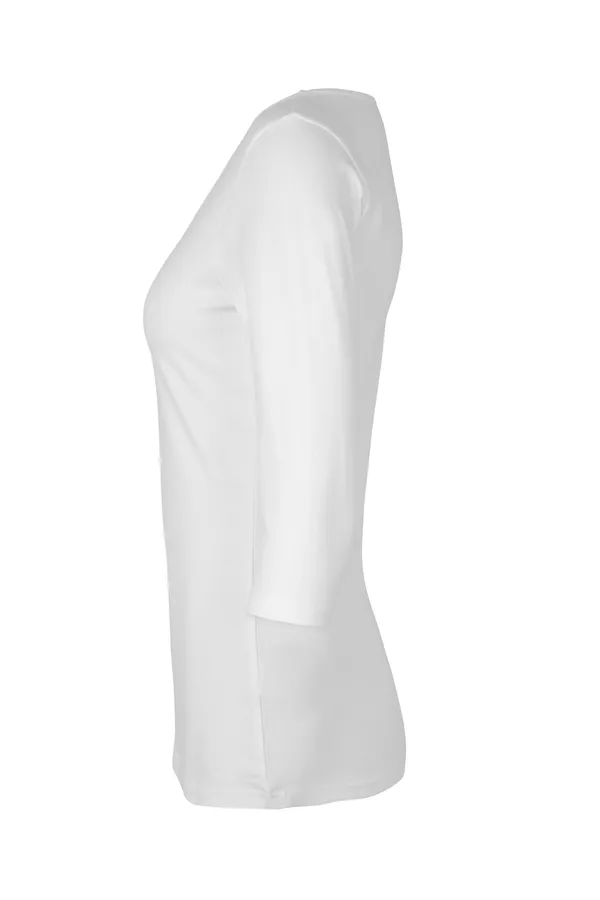 Stretch T-Shirt | ¾ Ärmel | Damen Weiss
