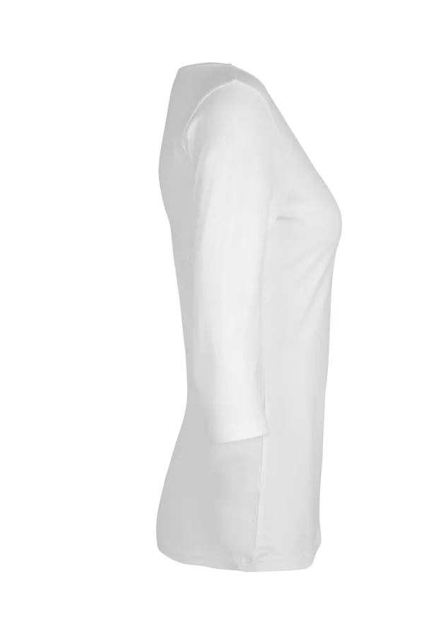 Stretch T-Shirt | ¾ Ärmel | Damen Weiss