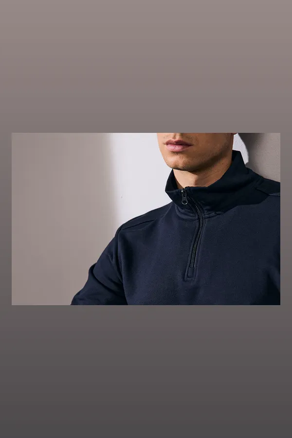 PRO Wear CARE Cardigan | ungebürstet | ¼ Zip Navy