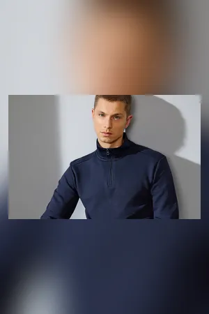 PRO Wear CARE Cardigan | ungebürstet | ¼ Zip Navy