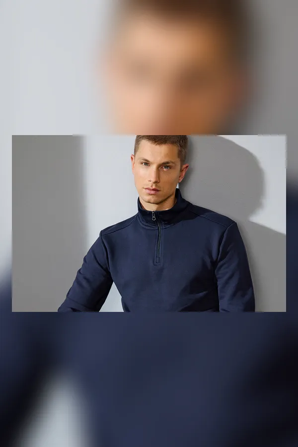 PRO Wear CARE Cardigan | ungebürstet | ¼ Zip Navy