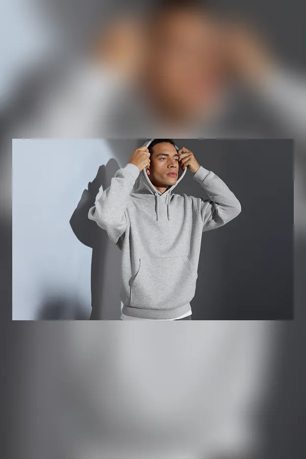 Hoodie | Kängurutasche | unisex Grau meliert