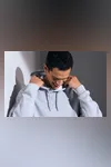 Hoodie | Kängurutasche | unisex Grau meliert