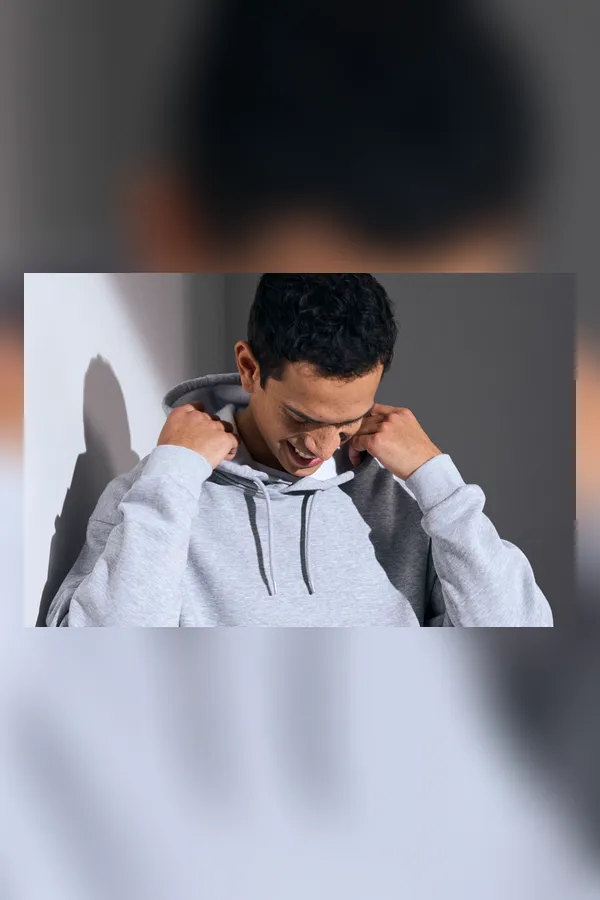 Hoodie | Kängurutasche | unisex Grau meliert