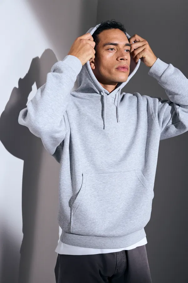 Hoodie | Kängurutasche | unisex Grau meliert