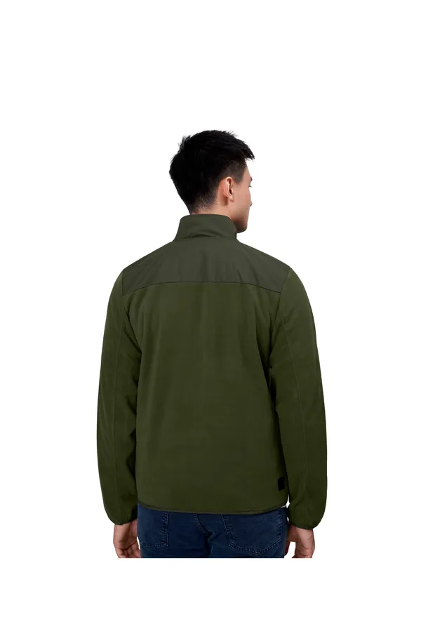 Fleecejacke | eingefasst Oliv