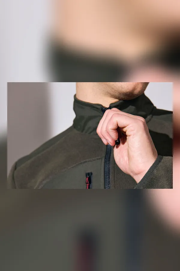 Fleecejacke | eingefasst Oliv