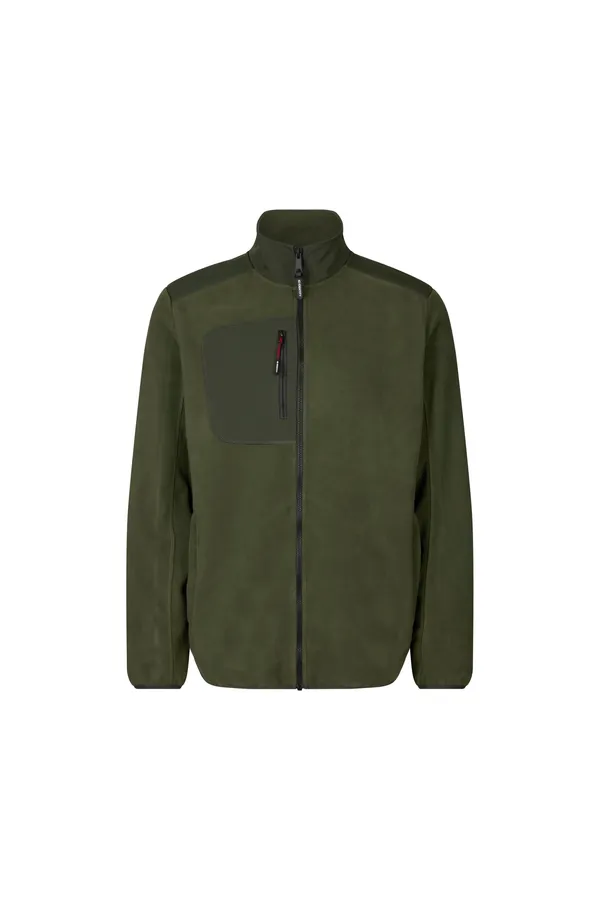 Fleecejacke | eingefasst Oliv
