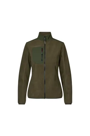 Fleecejacke | eingesfasst | Damen Oliv
