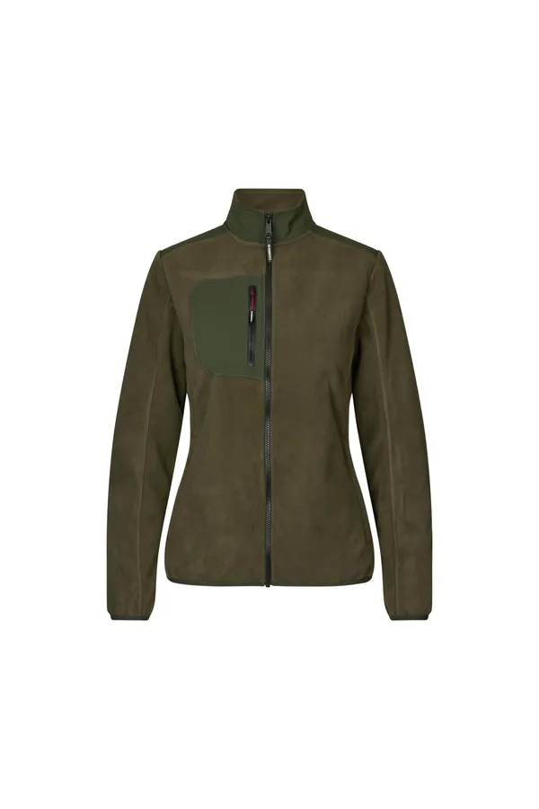 Fleecejacke | eingesfasst | Damen Oliv