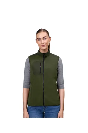 Fleeceweste | eingefasst | Damen Oliv