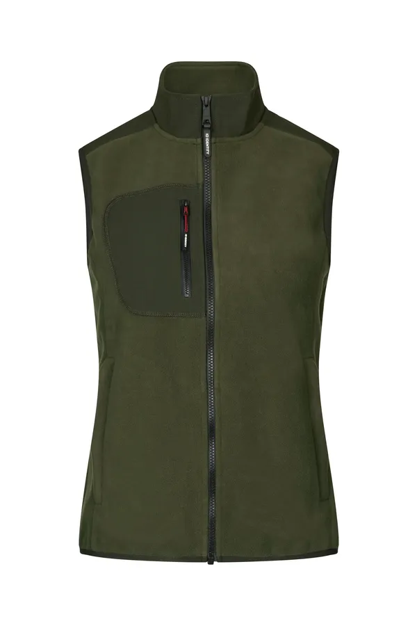 Fleeceweste | eingefasst | Damen Oliv