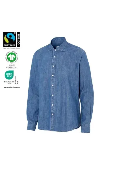 SHIRT DENIM SLIM FIT MAN - GOTS GECERTIFICEERD