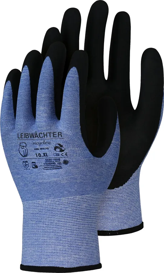 RLW570 Topas, Recycle Polyester-Spandex-Handschuh mit Nitril-Beschichtung, SB-Karte