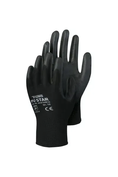 TR700B PU-Star black, Polyester mit PU, Polybeutel