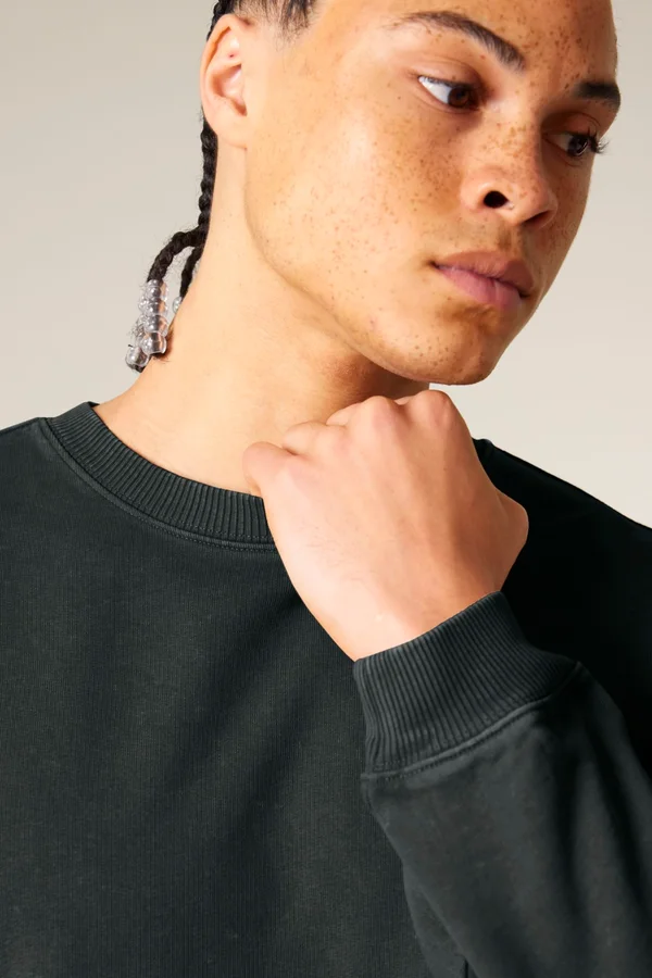 Das Oversized Garment-Dyed Rundhals-Unisex-Sweatshirt